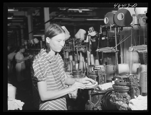 In the textile mill in Union Point, Greene County, Georgia