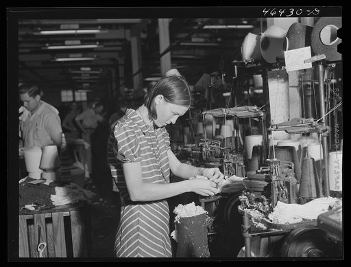 In the textile mill in Union Point, Greene County, Georgia