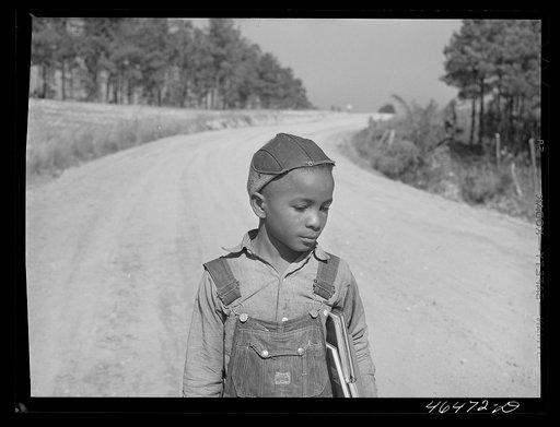 Boyd Jones coming to school at the Alexander community center, Greene County, Georgia