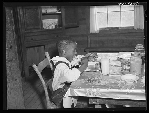 Untitled photo, possibly related to: Boyd Jones eating his breakfast, Greene County, Georgia