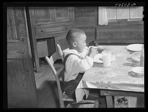 Untitled photo, possibly related to: Boyd Jones eating his breakfast, Greene County, Georgia