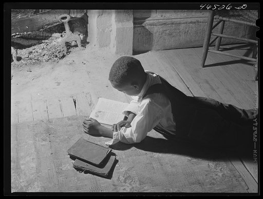 Boyd Jones, doing his home work Greene County, Georgia