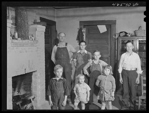 Untitled photo, possibly related to: Mr. and Mrs. Wilks, and some of their children, FSA (Farm Security Administration) family near Union Point, Greene County, Georgia