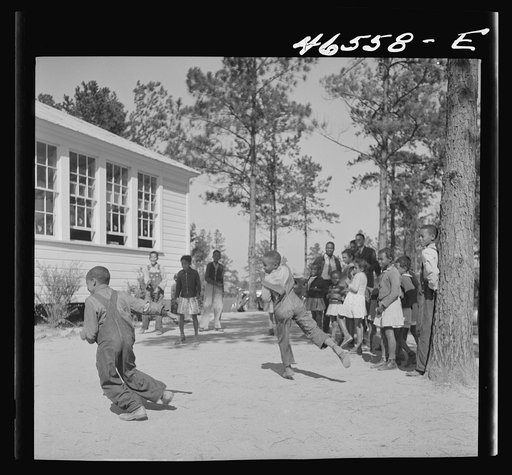 Boyd Jones playing dodge ball during recess at the Alexander Community School, Greene County, Georgia