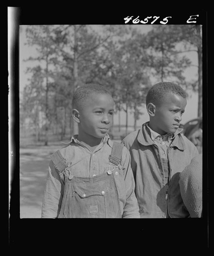 Untitled photo, possibly related to: Boyd Jones and one of his school mates at the Alexander Community School, Greene County, Georgia
