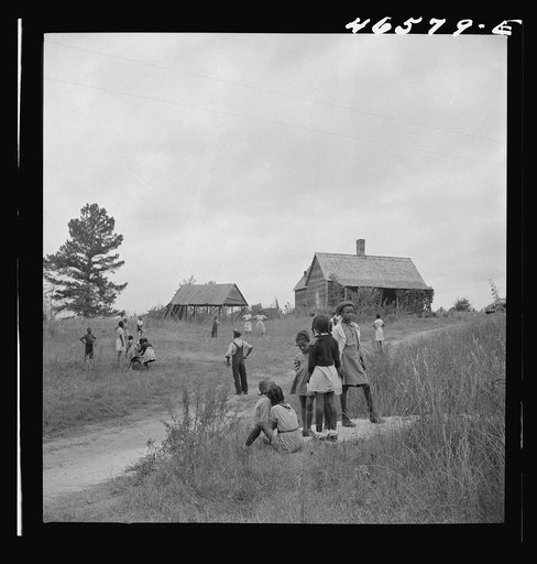 Recess at the Veasey school for colored children. Greene County, Georgia
