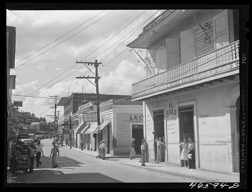 Untitled photo, possibly related to: Manati, Puerto Rico. Street in the shopping district