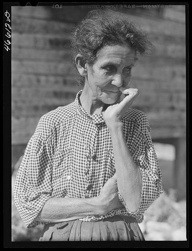 Manati, Puerto Rico (vicinity). Widow of a farm laborer living on land which FSA (Farm Security Administration) is buying for a tenant purchase project