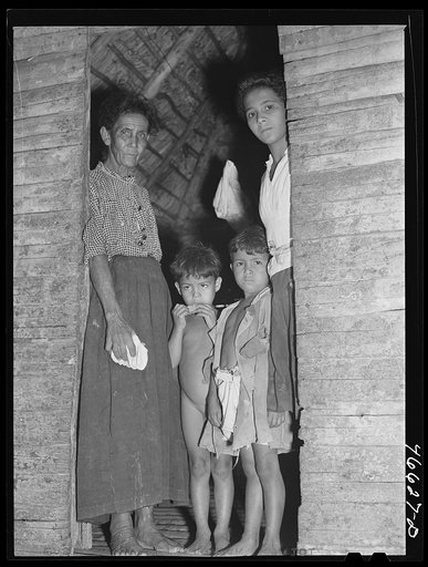 Manati, Puerto Rico (vicinity). Family of a farm laborer living on land which FSA (Farm Security Administration) is buying for a tenant purchase project
