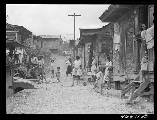 Barranquitas, Puerto Rico. Street in slum area