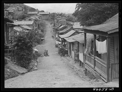 Barranquitas, Puerto Rico. A street in the slum area