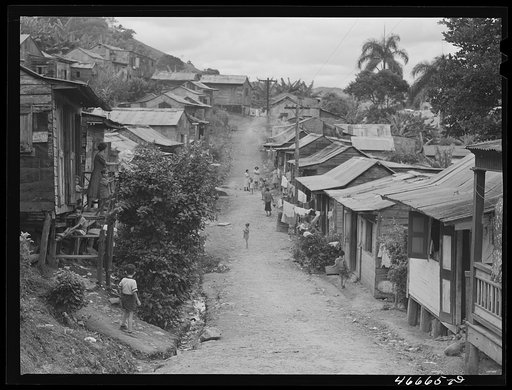 Barranquitas, Puerto Rico. Street in slum area