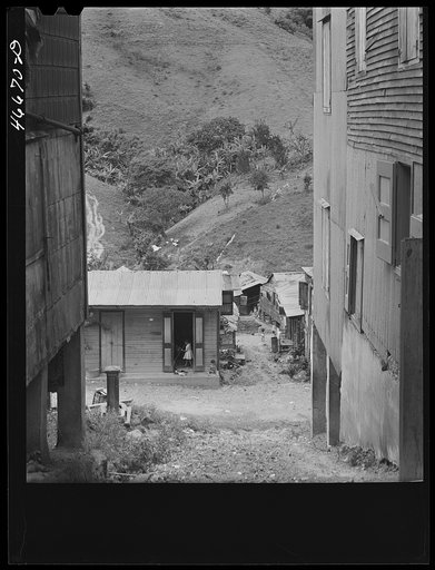 Barranquitas, Puerto Rico. Street in slum area