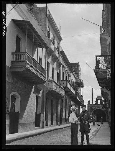 San Juan, Puerto Rico (vicinity). Street scene near La Fortaleza