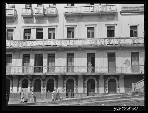 San Juan, Puerto Rico. Apartment house near the Cathedral in old part of the city