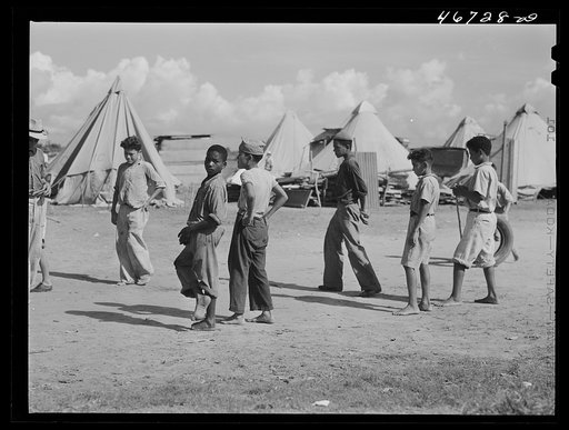 Bayamon, Puerto Rico (vicinity). Tent colony of twenty-five families who had been squatters on land taken over by the Navy. They are to be resettled by the land authority