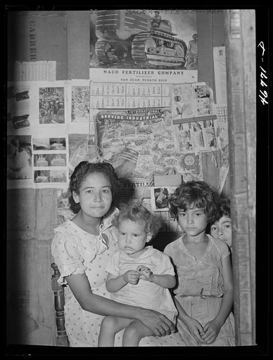 Ponce, Puerto Rico. Family living in the slum area