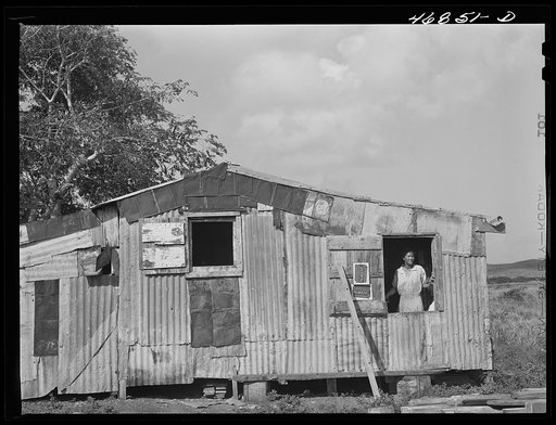 Christiansted, Saint Croix Island, Virgin Islands (vicinity). Farmhouse constructed with FSA (Farm Security Administration) aid by Puerto Rican farm family