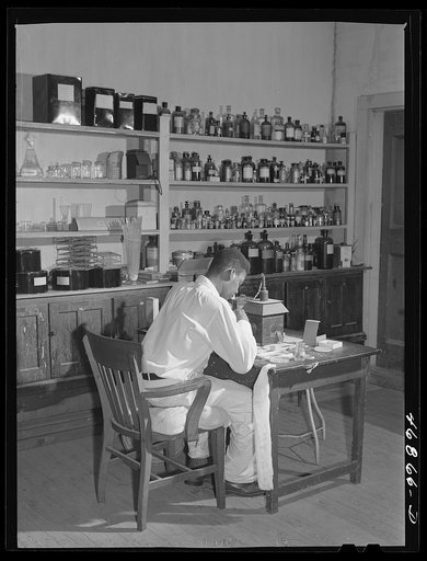 Christiansted, Saint Croix Island, Virgin Islands. In the laboratory at the Christiansted hospital