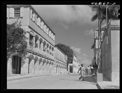 Untitled photo, possibly related to: Frederiksted, Saint Croix Island, Virgin Islands. Main street