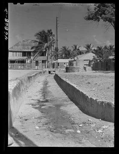 Christiansted, Saint Croix Island, Virgin Islands. An open sewer