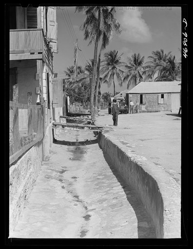 Christiansted, Saint Croix Island, Virgin Islands. One of the open sewers