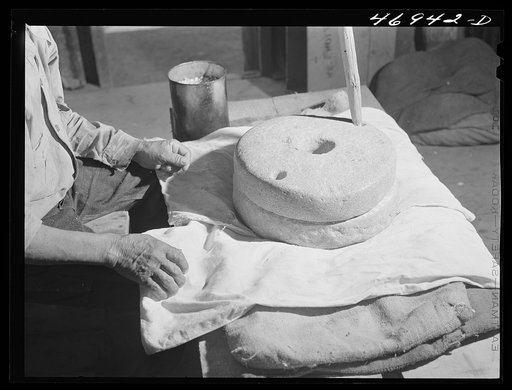 Frederiksted (vicinity), Saint Croix Island, Virgin Islands. Stones used by a Puerto Rican farmer to grind his corn