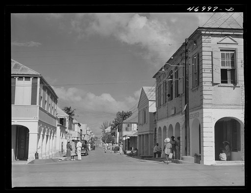 Christiansted, Saint Croix Island, Virgin Islands. The main shopping street