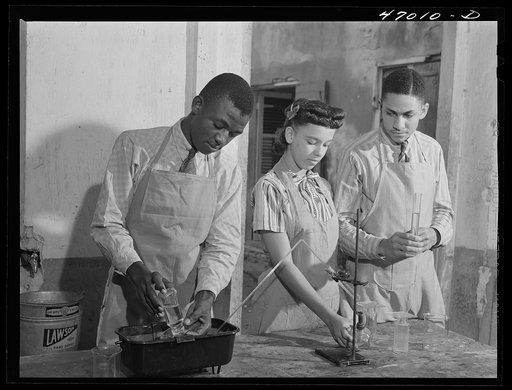 Untitled photo, possibly related to: Christiansted, Saint Croix Island, Virgin Islands. Science class at the Chrisitansted high school