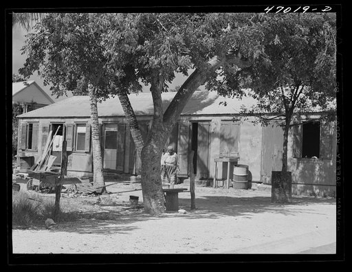 Frederiksted, Saint Croix Island, Virgin Islands. A long row house