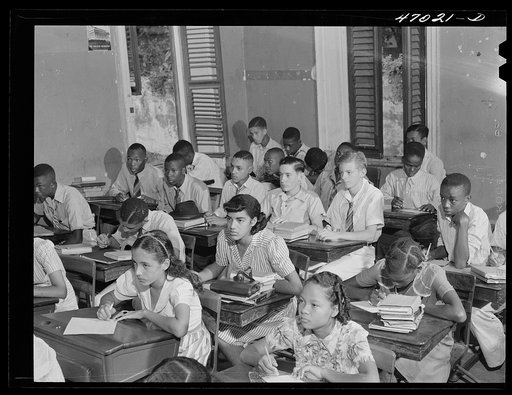 Christiansted, Saint Croix Island, Virgin Islands. Class in the Christiansted high school