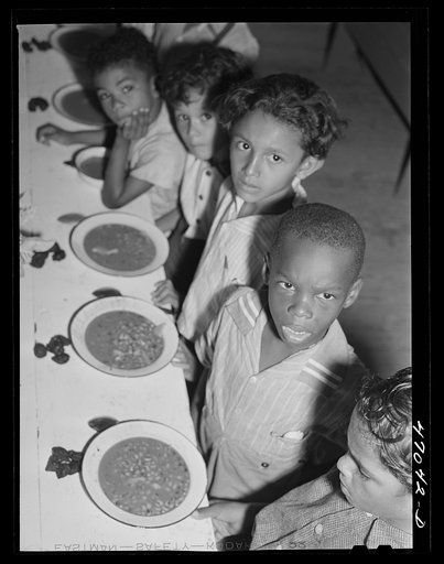 Untitled photo, possibly related to: Christiansted, Saint Croix Island, Virgin Islands (vicinity). Hot lunches being served in Peter's Rest elementary school