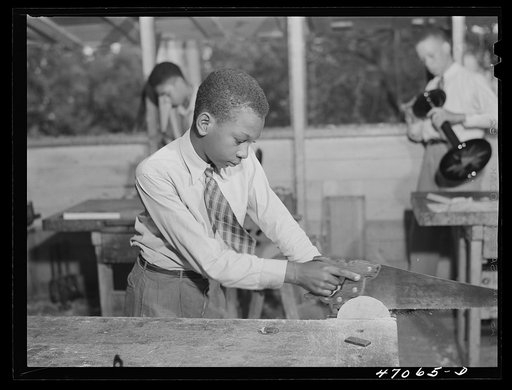 Christiansted, Saint Croix Island, Virgin Islands. Manual training class at the Christiansted high school