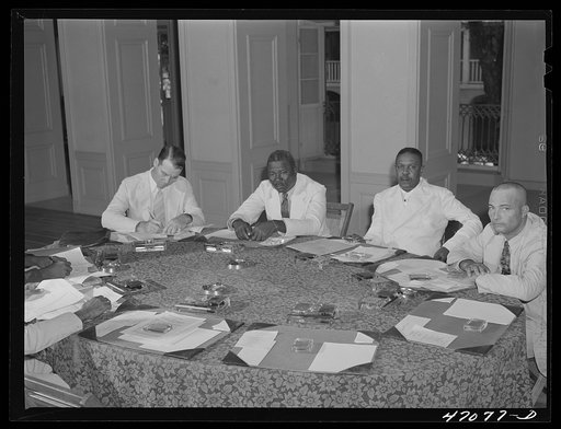 Untitled photo, possibly related to: Christiansted, Saint Croix Island, Virgin Islands. The municipal council of Saint Croix in session