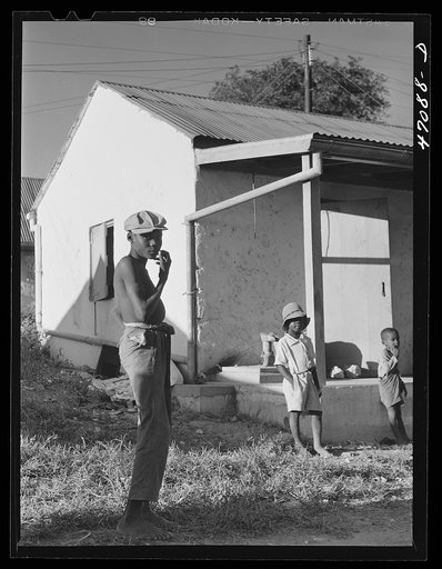 Bethlehem, Saint Croix Island, Virgin Islands (vicinity). Children in one of the Virgin Islands Company housing project