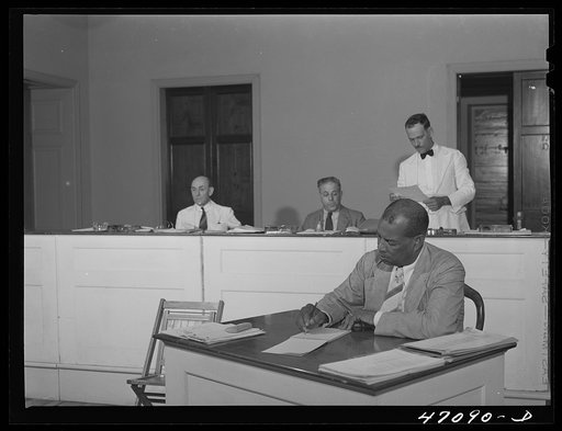 Christiansted, Saint Croix Island, Virgin Islands. Reading the correspondence at the special session of the municipal council of Saint Croix