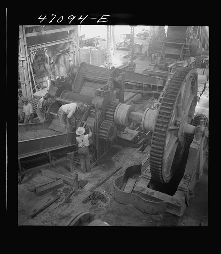 Saint Croix Island, Virgin Islands. Reconditioning machinery in the Bethlehem sugar mill