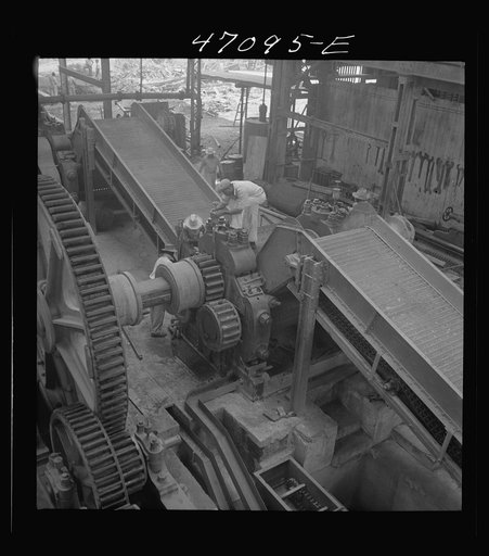 Saint Croix Island, Virgin Islands. Reconditioning machinery in the Bethlehem sugar mill