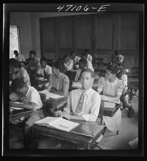 Christiansted, Saint Croix Island, Virgin Islands. In one of the classrooms of the Christiansted high school