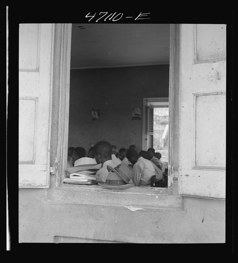 Christiansted, Saint Croix Island, Virgin Islands. At a window of the Christiansted high school