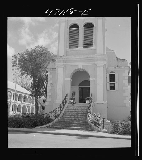 Untitled photo, possibly related to: Christiansted, Saint Croix Island, Virgin Islands. Coming out of church on a Sunday