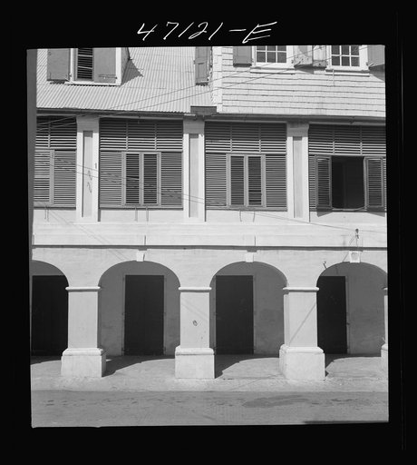 Christiansted, Saint Croix Island, Virgin Islands. Houses along the main street