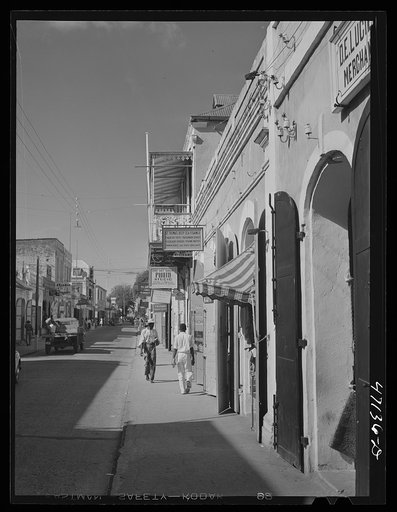 Charlotte Amalie, Saint Thomas Island, Virgin Islands. Along the main street