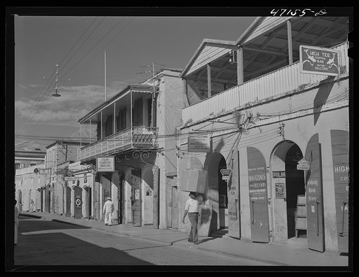 Charlotte Amalie, Saint Thomas Island, Virgin Islands. Along the main street