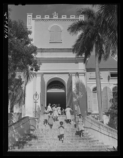 Untitled photo, possibly related to: Charlotte Amalie, Saint Thomas Island, Virgin Islands. After a morning church service on Christmas Day