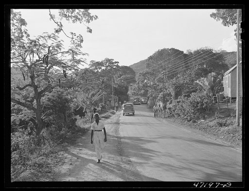Untitled photo, possibly related to: Saint Thomas Island, Virgin Islands. Men coming home from work at the Naval base