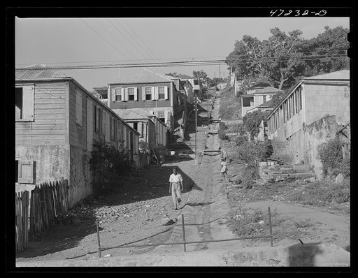 Untitled photo, possibly related to: Charlotte Amalie, Saint Thomas Island, Virgin Islands. Open sewer on a hillside