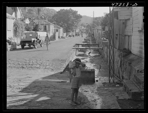 Untitled photo, possibly related to: Charlotte Amalie, Saint Thomas Island, Virgin Islands. Open sewers along the street