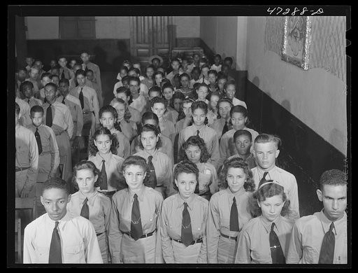 Untitled photo, possibly related to: Charlotte Amalie, Saint Thomas Island, Virgin Islands. Charlotte Amalie high school cadets are organized to assist authorities during air raids