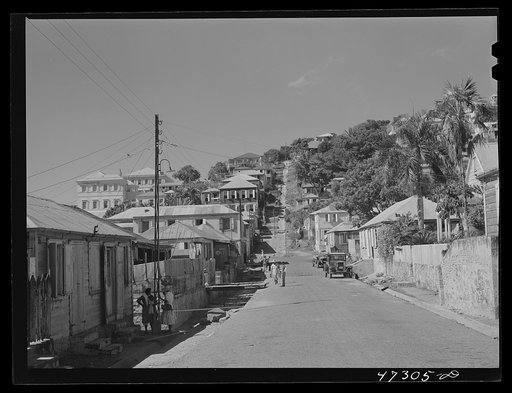 Untitled photo, possibly related to: Charlotte Amalie, Saint Thomas Island, Virgin Islands. Open sewer on a hillside